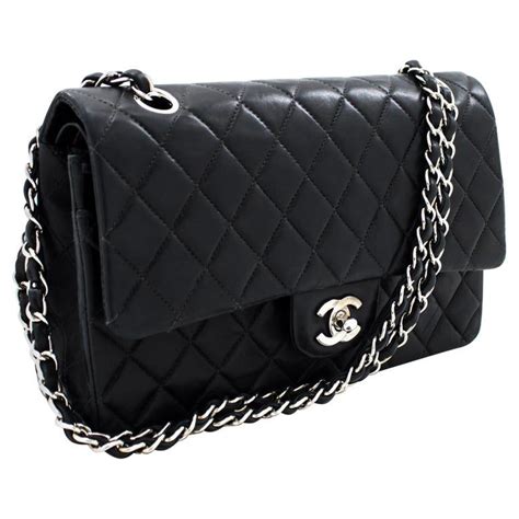 silver and black chanel bag|chanel pleated bag.